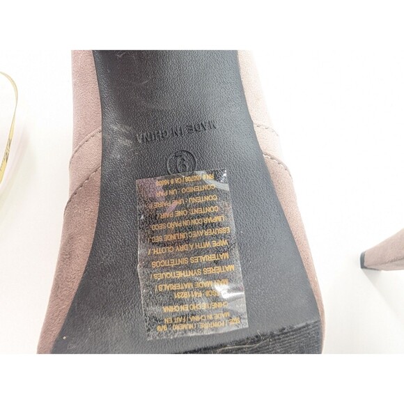 Avon Cushion Walk Vtg Taupe Tan Lace Up High Heels Almond Toe Shoes Size 9 - Picture 9 of 10